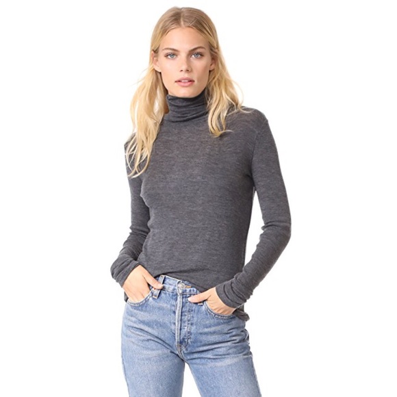 Vince Sweaters - VINCE Charcoal Wool Turtleneck Sweater